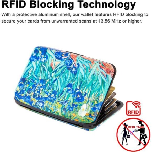 RFID Blocking Metal Credit Card Holder Slim Wallet Case for Women Men Travel - Picture 2 of 8